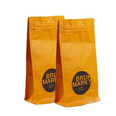 Buy Block Bottom Coffee Plastic Packaging Pouch With Printing at wholesale prices