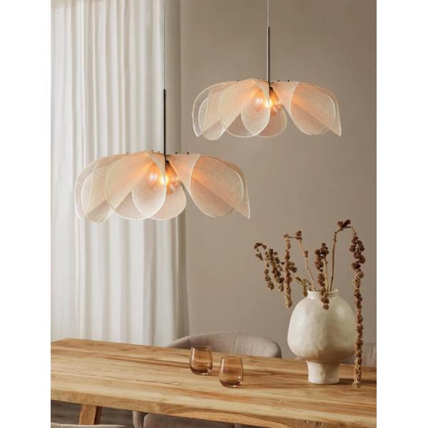 French cream style chandelier Nordic simple restaurant living room bedroom Japanese style high-grade flower-shaped lamp