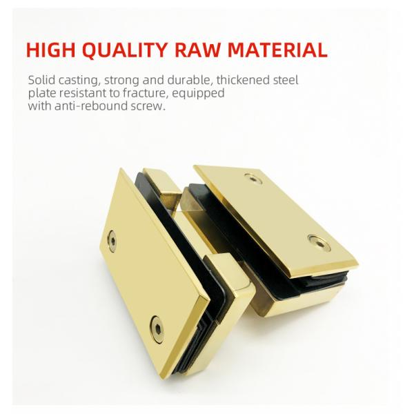 Acrylic Tray 180 Degree Gold Shower Hinge for Double Side Glass to Glass Benefit
