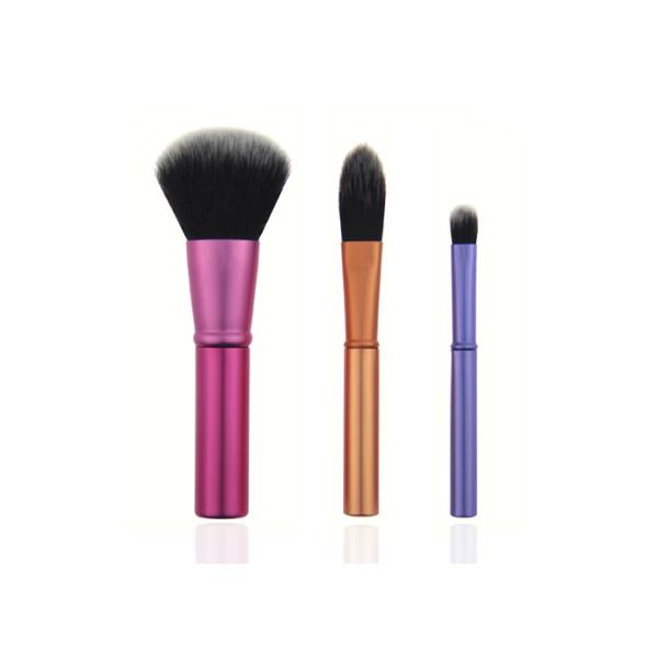 Light Weight Travel Makeup Brush Set / Aluminum Handle professional cosmetic