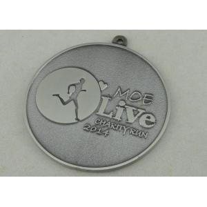 Quality MOE Live Charity Run Antique Silver Karate medal Zinc Alloy Die casting for sale