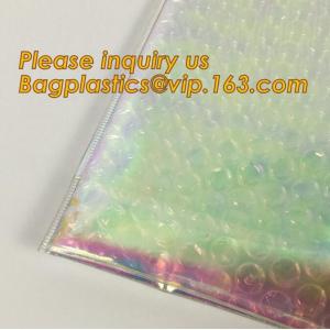 transparent slider zipper bubble bag，Reusable portable PE bubble wine bottle