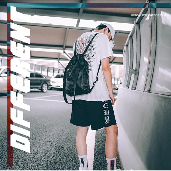 Harajuku high school students backpack rope simple Joker bundle mouth multi-purpose backpack