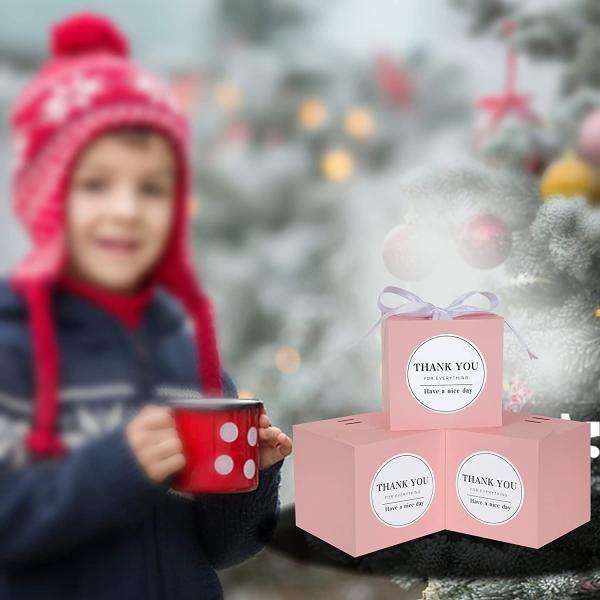 Wedding Party Favor Pink Small Gift Boxes 4x4x4 inches for candle cup and Cupcake