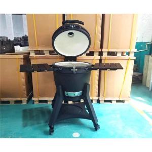 Ceramic 22 Inch Kamado Grills BBQ Bubble Black Glaze Surface