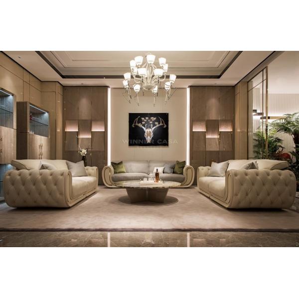 Buy Luxury White Genuine Leather Living Room Furniture Modern Sofa Set at wholesale prices