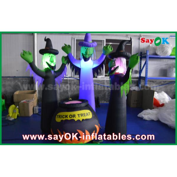 210D Oxford Cloth Inflatable Scary Ghosts and Magic Jar with LED Lighting for