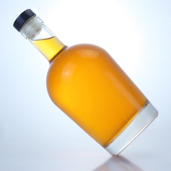 750ml Glass Liquor Bottle for Gin Rum Vodka Custom Shape with Glass Collar Material