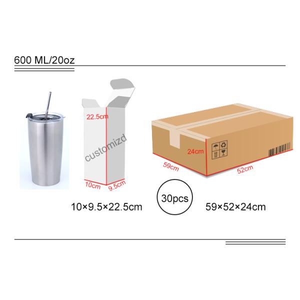 Popular 20 oz Stainless Steel Mug With Lid And Straw, Double Wall Travel Coffee Mug With Straw/