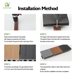 Co-Extrusion Double Color Wpc Decking Waterproof Outdoor Teak Composite Decking