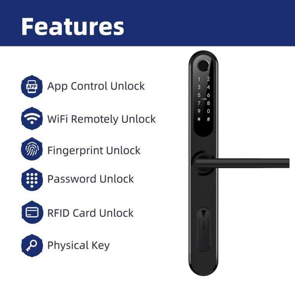 Buy 4x AAA Batteries Aluminum Door Lock For Residential at wholesale prices