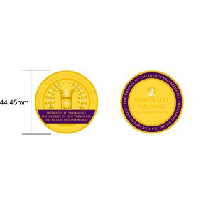 Antique Gold University Personalized Coins , Brass Stamped Soft Enamel Military