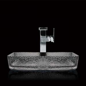 Smoky Grey Rectangular Vessel Sinks Wash Bowl Bathroom Smooth 105mm