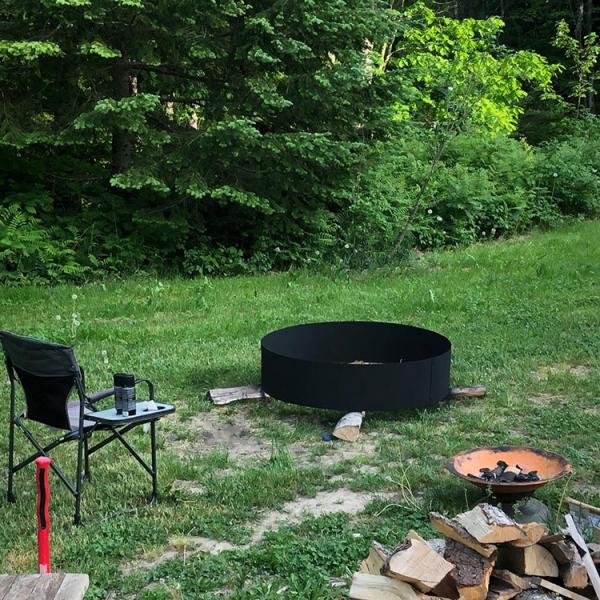 Steel Fire Pit Garden Round Fire Bowl Wood Burning Corten Steel Outdoor Black Colour Fire Pit