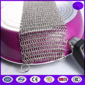 5"x5" Stainless Steel Chain mail Pot Scrubber/ Cast iron cleaner from China top
