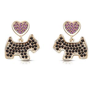 Puppy Earrings Zircon Copper Earrings Beautiful Gifts For Girls