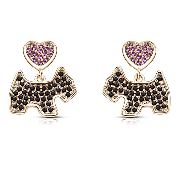 Buy Puppy Earrings Zircon Copper Earrings Beautiful Gifts For Girls at wholesale prices