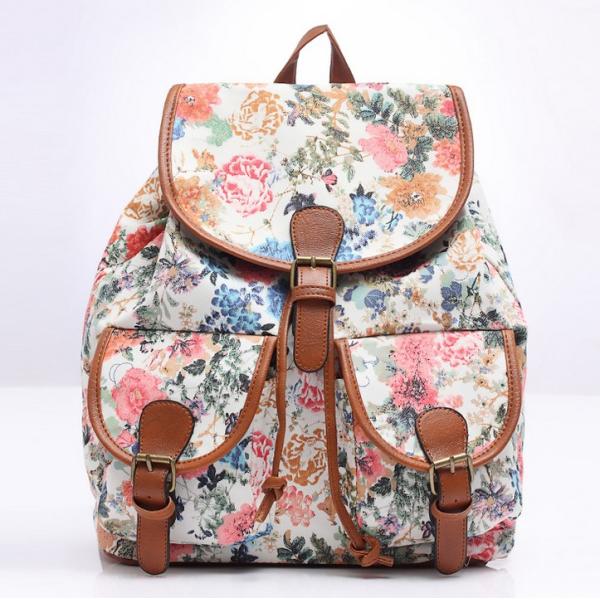 New wave canvas printing leisure backpack schoolbag travel Female