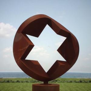 Custom Outdoor Weathering Steel Geometric Star Sculpture by Professional
