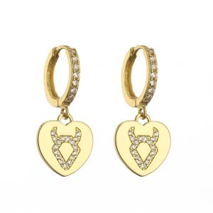 Custom Rhinestone Hoop Earrings Gold Plated Stud Pendant Earrings