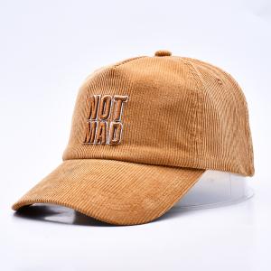 Custom 3d Structured Embroidery Corduroy Gorras Baseball Cap Wholesale 5 Panel Adjustable Snapback Baseball Cap