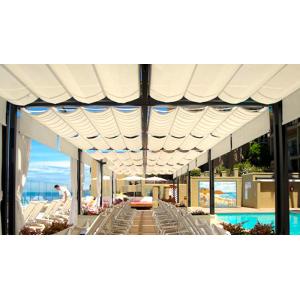 China Waterproof PVC Retractable Roof Pergola Blade 260mm Powder Coating Stable on sale