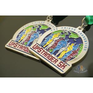 Matt Silver Plating Custom Sports Medals / Upstander 5K Medal