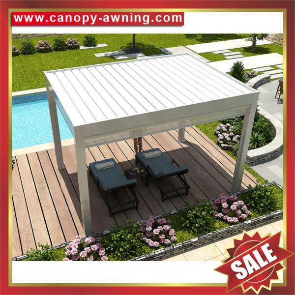 outdoor Aluminum alu Motorized Opening louver shutter Roof Pergola gazebo