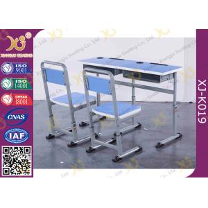 Wooden Double Training Seminar Table And Chair Set Adjustable Height