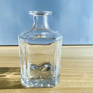 Glass Wine Whisky Bottle with Cork Cap 500ml and 750ml Square Design Empty