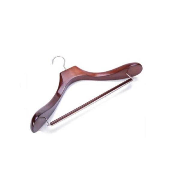 Glossy Luxury Wooden Coat Hangers For Men'S Suit / Pants / Jacket Customized