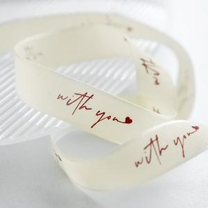 2.5cm*36m Valentine's Day Printed Ribbon For Gift Box Package