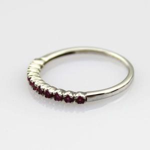 Women Jewelry Sterling Silver Pave Created Emerald Band Ring (FR0164)