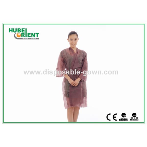 Buy Comfortable Colored Soft Non-Woven Disposable Use Kimono Robe Sauna Robe For Spa at wholesale prices