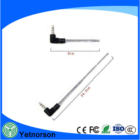VSWR 1.5 4 Section Stainless Steel AM FM Radio Antenna with 3.5mm Jack Connector