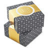 Buy 4" Gray Geometric 2 Pack Rigid Packaging Box With Gold Bands at wholesale prices