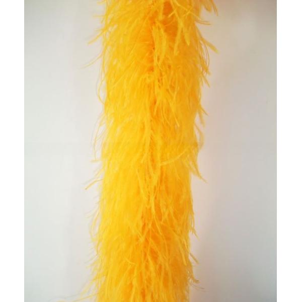 Dyed Pattern Ostrich Feather Boa Scarf 4 Layers Yellow Green For Party Decorations