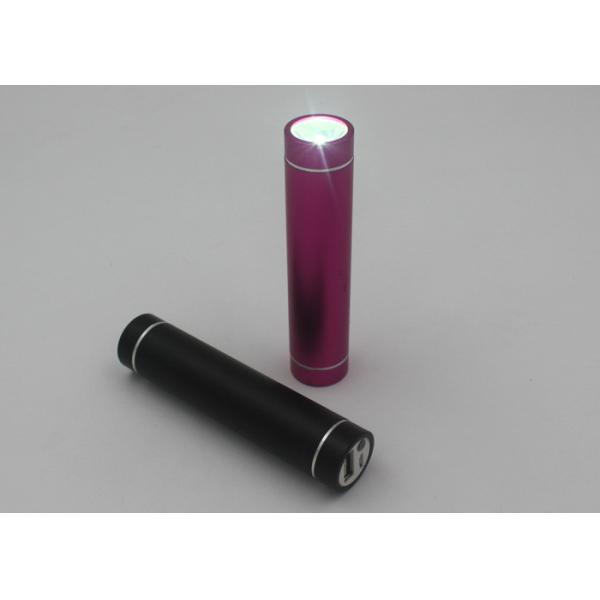 Buy Black / Pink Cylindrical Micro USB Power Bank With Logo Printing CE ROHS at wholesale prices