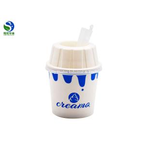 Eco Friendly Paper Individual Ice Cream Cups With Lids Colorful Ripple Design