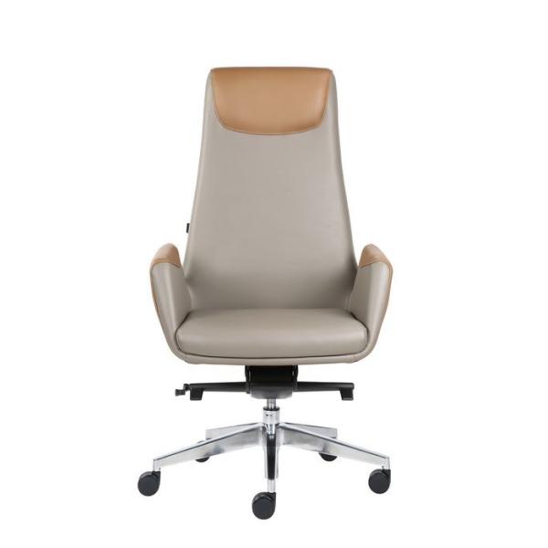 Buy 670*680*1210mm Executive Grey Leather Office Chair High Back at wholesale prices