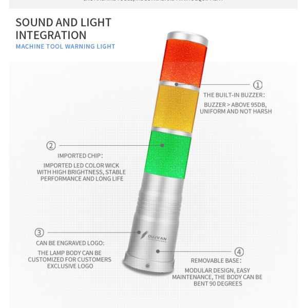 Customizable Tower Warning Light Easy Installation LED Stack Lights IP54 Rating