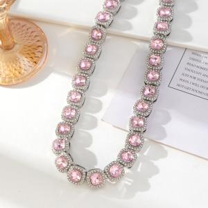 Hot Sale 12mm Square CZ Stone Tennis Cuban Chains Necklace