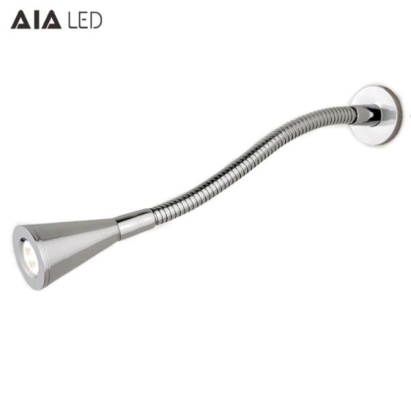 IP40 hotel headboard wall lamp 3W Indoor reading light flexible snake led bedside wall light