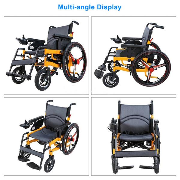 Outdoor Electric Medical Transport Wheelchair 24V 12Ah Battery Folding