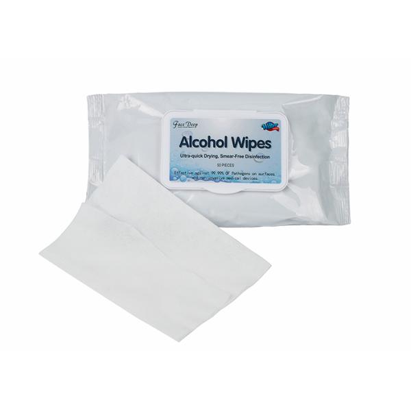Alcohol Wipes Flushable Wipes Non-woven Fabric 75% Alcohol Inhibit Bacteria