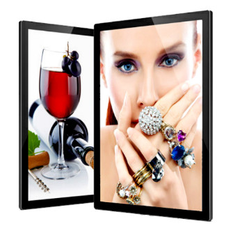 Aluminum Ultra Slim LED Light Box Edge Lit Metal Profile Magnetic With Laser