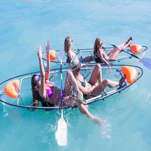 Smooth Surface Fishing Paddle Boat , 6MM Thickness Ultralight Tandem Canoe