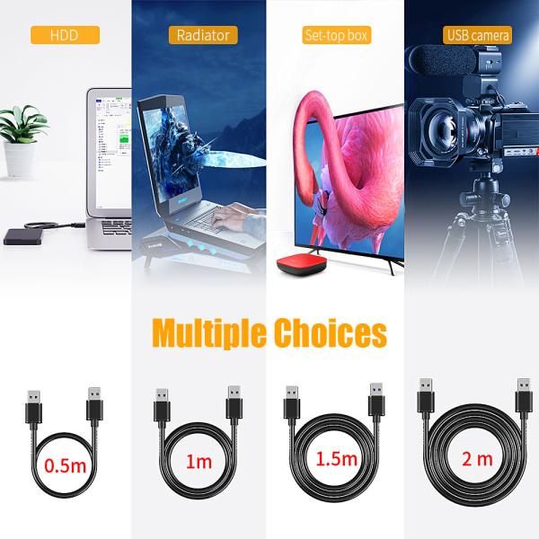 Essager 2021 USB Extension New Products Male to Male Data Cable USB3.0 for Data Transmission