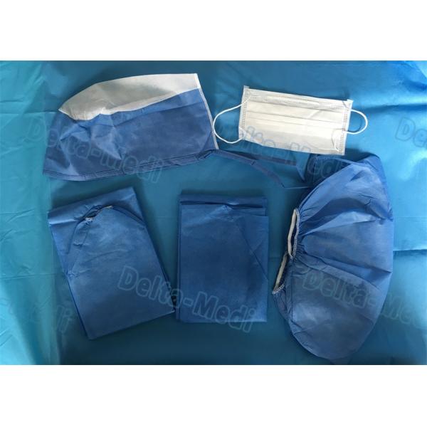 Buy Dark Blue Disposable Protective Apparel , Disposable Scrub Suits With Shirt / Pants at wholesale prices