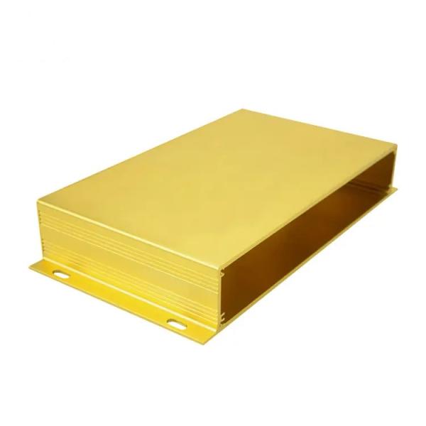 Custom Golden Extruded Aluminum Enclosures Metal Box Square For Electronic Housing